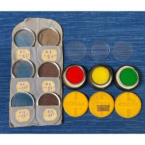 Mixed Lot of Vintage Camera Lens Filters Kodak Wratten Enteco Series 7 Drop In